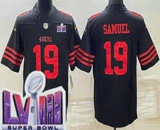 Men's San Francisco 49ers #19 Deebo Samuel Limited Black LVIII Super Bowl Vapor Jersey