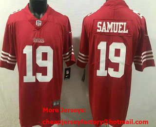 Men's San Francisco 49ers #19 Deebo Samuel Limited Red Vapor Jersey