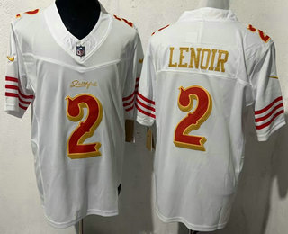 Men's San Francisco 49ers #2 Deommodore Lenoir Limited White Rivalries FUSE Vapor Jersey