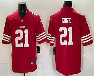 Men's San Francisco 49ers #21 Frank Gore Red Vapor Stitched Nike Limited Jersey