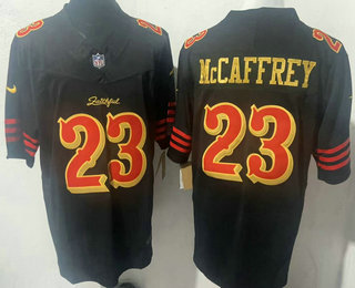 Men's San Francisco 49ers #23 Christian McCaffrey Limited Black Rivalries FUSE Vapor Jersey