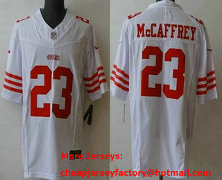 Men's San Francisco 49ers #23 Christian McCaffrey Limited White FUSE Vapor Jersey