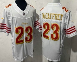 Men's San Francisco 49ers #23 Christian McCaffrey Limited White Rivalries FUSE Vapor Jersey