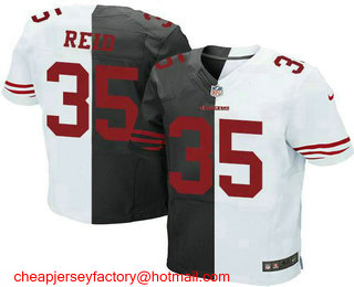 Men's San Francisco 49ers #35 Eric Reid White Road Black Alternate Two Tone Stitched NFL Nike Elite Jersey
