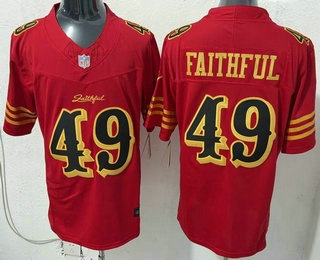 Men's San Francisco 49ers #49 Faithful Limited Red Rivalries FUSE Vapor Jersey