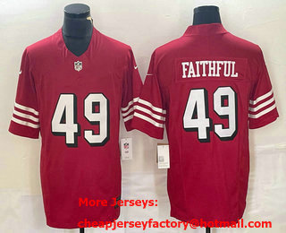 Men's San Francisco 49ers #49 Faithful Red 2023 FUSE Color Rush Vapor Limited Jersey