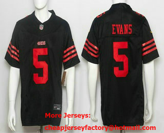 Men's San Francisco 49ers #5 Mike Evans Limited Black FUSE Vapor Jersey