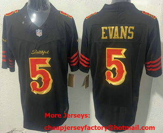 Men's San Francisco 49ers #5 Mike Evans Limited Black Rivalries FUSE Vapor Jersey