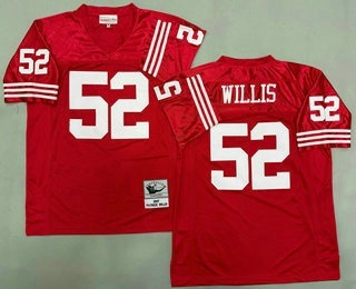 Men's San Francisco 49ers #52 Patrick Willis Red 2007 Throwback Jersey