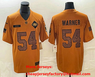 Men's San Francisco 49ers #54 Bobby Wagner Brown 2023 Salute To Service Limited Stitched Jersey