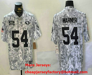Men's San Francisco 49ers #54 Fred Warner Arctic Camo 2024 FUSE Salute to Service Limited Stitched Jersey
