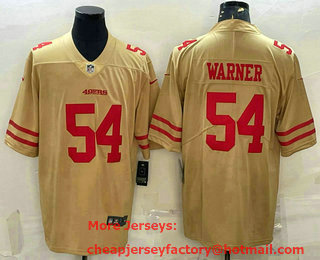 Men's San Francisco 49ers #54 Fred Warner Gold NEW 2022 Inverted Legend Stitched NFL Nike Limited Jersey