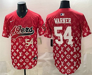 Men's San Francisco 49ers #54 Fred Warner Red Limited Stitched Baseball Jersey