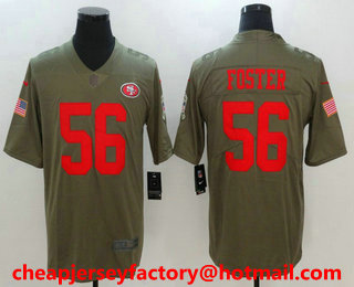 Men's San Francisco 49ers #56 Reuben Foster Olive 2017 Salute To Service Stitched NFL Nike Limited Jersey