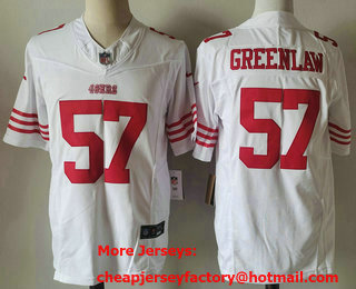 Men's San Francisco 49ers #57 Dre Greenlaw White 2023 FUSE Vapor Limited Stitched Jersey