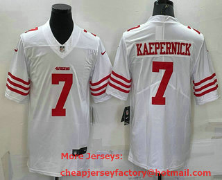 Men's San Francisco 49ers #7 Colin Kaepernick 2022 New White Vapor Untouchable Limited Stitched Jersey