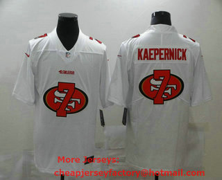 Men's San Francisco 49ers #7 Colin Kaepernick White 2020 Shadow Logo Vapor Untouchable Stitched NFL Nike Limited Jersey