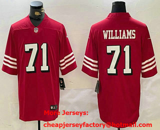 Men's San Francisco 49ers #71 Trent Williams Red 2023 Color Rush Vapor Limited Jersey