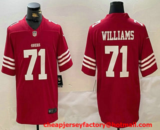 Men's San Francisco 49ers #71 Trent Williams Red Vapor Limited Stitched Jersey
