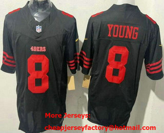 Men's San Francisco 49ers #8 Steve Young Limited Black FUSE Vapor Jersey