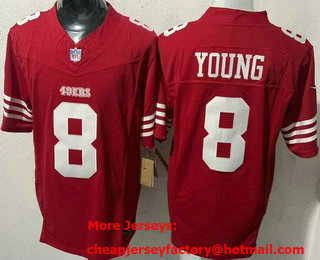 Men's San Francisco 49ers #8 Steve Young Limited Red FUSE Vapor Jersey