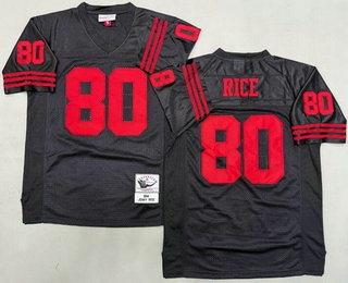 Men's San Francisco 49ers #80 Jerry Rice Black 1994 Throwback Jersey