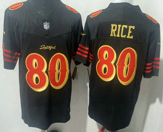 Men's San Francisco 49ers #80 Jerry Rice Limited Black Rivalries FUSE Vapor Jersey