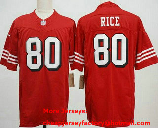 Men's San Francisco 49ers #80 Jerry Rice Limited Red Throwback FUSE Vapor Jersey