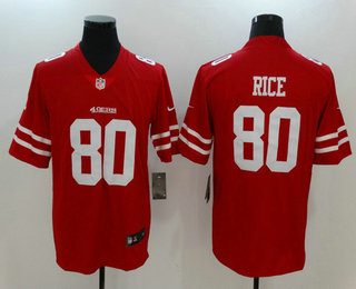 Men's San Francisco 49ers #80 Jerry Rice Red 2017 Vapor Untouchable Stitched NFL Nike Limited Jersey