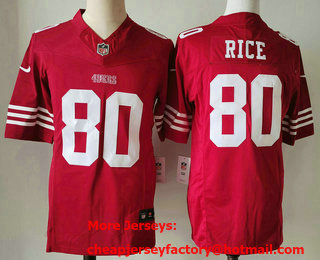 Men's San Francisco 49ers #80 Jerry Rice Red 2023 FUSE Vapor Limited Stitched Jersey
