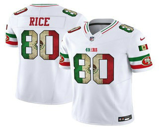 Men's San Francisco 49ers #80 Jerry Rice White 2025 FUSE Mexico Vapor Limited Stitched Jersey