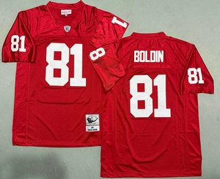 Men's San Francisco 49ers #81 Anquan Boldin Red 2003 Throwback Jersey