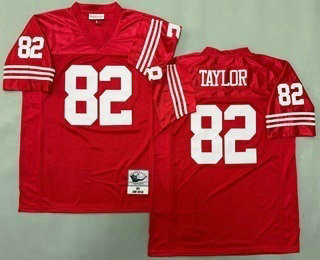 Men's San Francisco 49ers #82 John Taylor Red 1990 Throwback Jersey