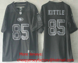 Men's San Francisco 49ers #85 George Kittle Black Reflective Limited Stitched Football Jersey