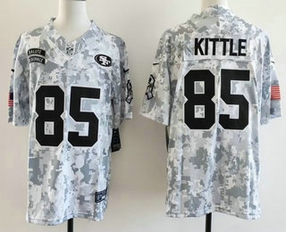 Men's San Francisco 49ers #85 George Kittle Limited Arctic Camo 2024 Salute to Service Jersey