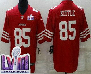 Men's San Francisco 49ers #85 George Kittle Limited Red LVIII Super Bowl Vapor Jersey