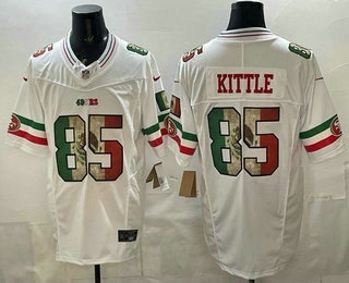 Men's San Francisco 49ers #85 George kittle White 2025 FUSE Mexico Vapor Limited Stitched Jersey
