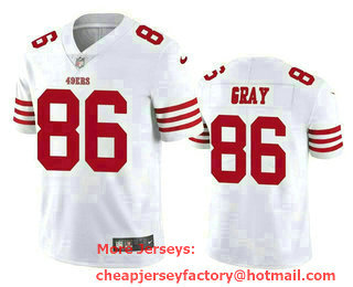 Men's San Francisco 49ers #86 Danny Gray White Stitched Football Jersey