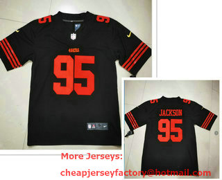 Men's San Francisco 49ers #95 Drake Jackson 2022 Black Vapor Untouchable Stitched Jersey