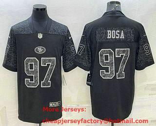 Men's San Francisco 49ers #97 Nick Bosa Black Reflective Limited Stitched Football Jersey
