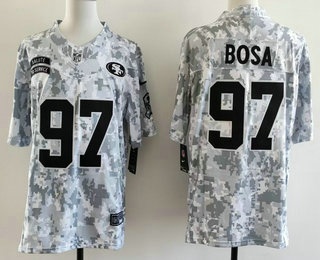 Men's San Francisco 49ers #97 Nick Bosa Limited Arctic Camo 2024 Salute to Service Jersey