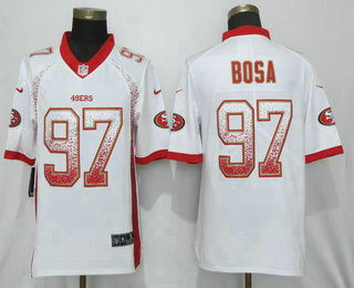 Men's San Francisco 49ers #97 Nick Bosa White 2019 Fashion Drift Color Rush Stitched NFL Nike Limited Jersey