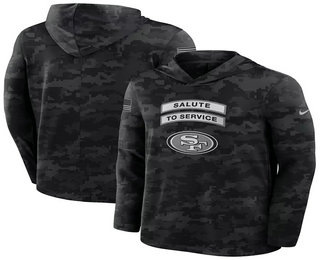Men's San Francisco 49ers Black 2026 Salute to Service Sideline Lightweight Hoodie Long Sleeve Top