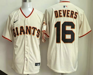 Men's San Francisco Giants #16 Rafael Devers Cream Limited Stitched Jersey