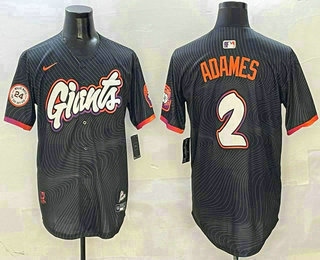 Men's San Francisco Giants #2 Willy Adames Black 2025 City Connect Limited Stitched Jersey