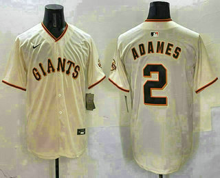 Men's San Francisco Giants #2 Willy Adames Cream Cool Base Nike Stitched Jersey