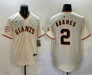 Men's San Francisco Giants #2 Willy Adames Cream Cool Base Nike Stitched Jersey