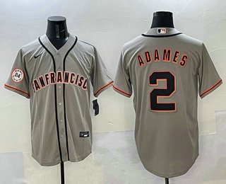 Men's San Francisco Giants #2 Willy Adames Gray Cool Base Jersey