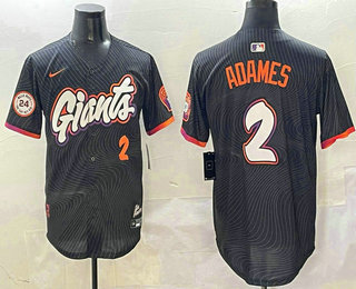 Men's San Francisco Giants #2 Willy Adames Number Black 2025 City Connect Limited Stitched Jersey