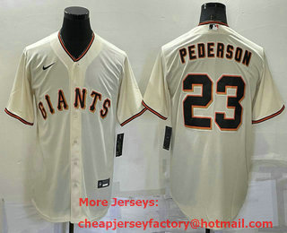 Men's San Francisco Giants #23 Joc Pederson Cream Stitched MLB Cool Base Nike Jersey
